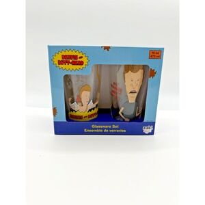 Zak Beavis And Butthead Glassware Set of 2 16 Oz Clear Glass - Valentines 2026